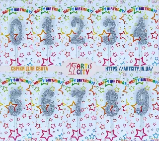 Свічки посипані сріблом на довгій ніжці  від ArtCity