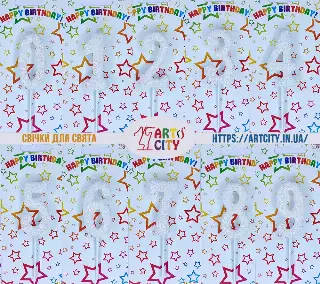 Свічки біле-золото на довгій ніжці