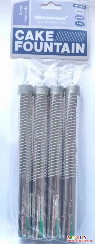 Фонтан в торт 15 см 60 сек. 4 шт. MF-002
