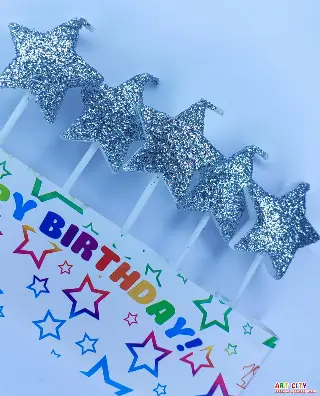 Свічки зірки срібло блиск