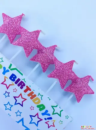 Свічки зірки рожевий блиск
