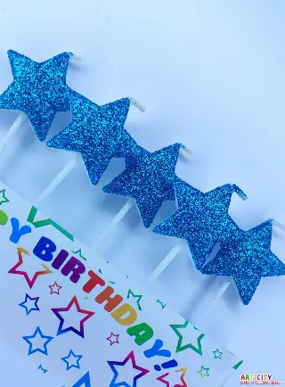 Свічки зірки аквамарин блиск