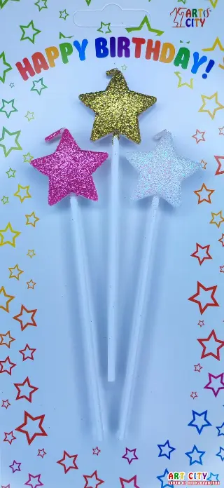 Свічки зірки блиск асорті Д
