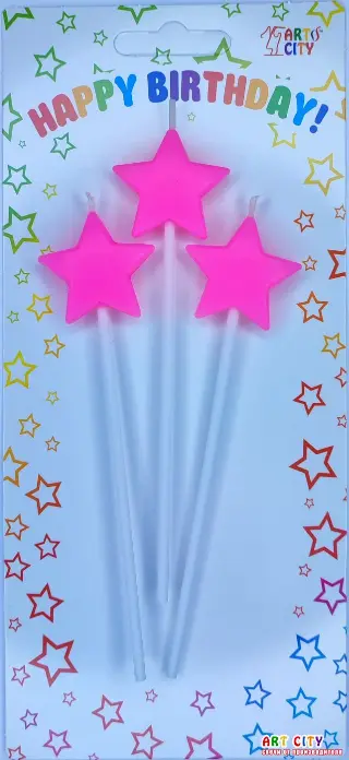 Свічки зірки рожеві