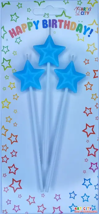 Свічки зірки блакитні 3Д