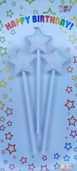 Свічки зірки блиск білий 3шт