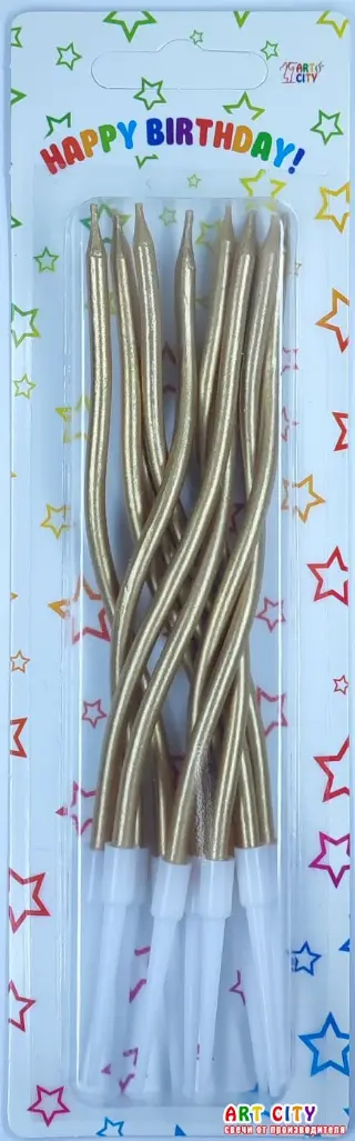 Хвилясті (коктейльні 10шт) Шампань свічки