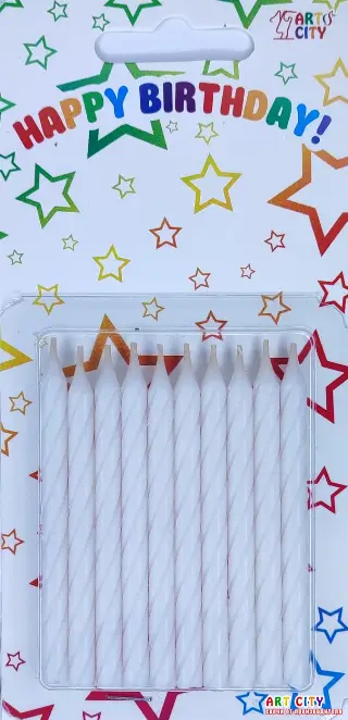 Маленькі спіральні білі (10шт) свічки без ніжки