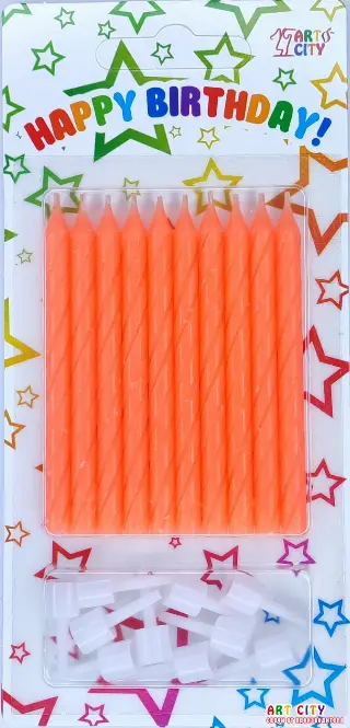 Маленькі спіральні помаранчеві 10шт з підставкою