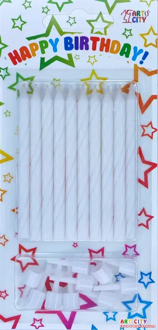 Маленькі спіральні білі 10шт з підставкою