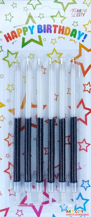 Свічка висока біла+чорна 6шт