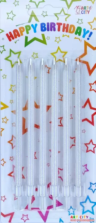 Високі свічки білі 6шт