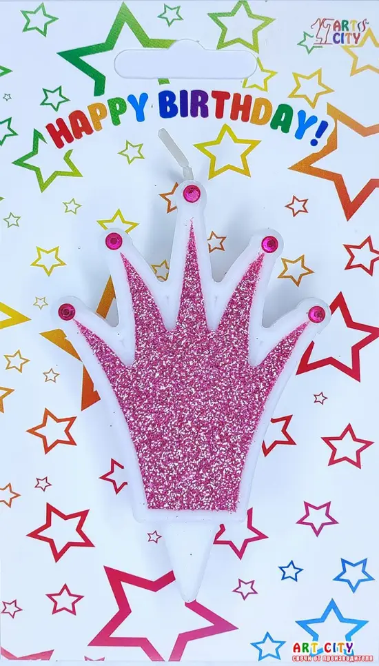 Свічка корона рожева