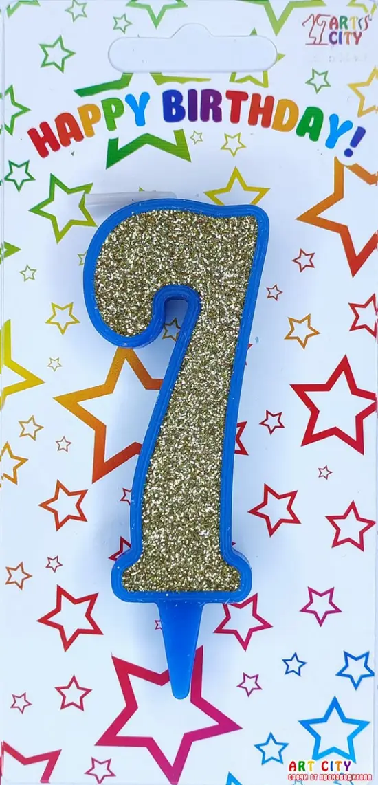 Свічка синє золото 7