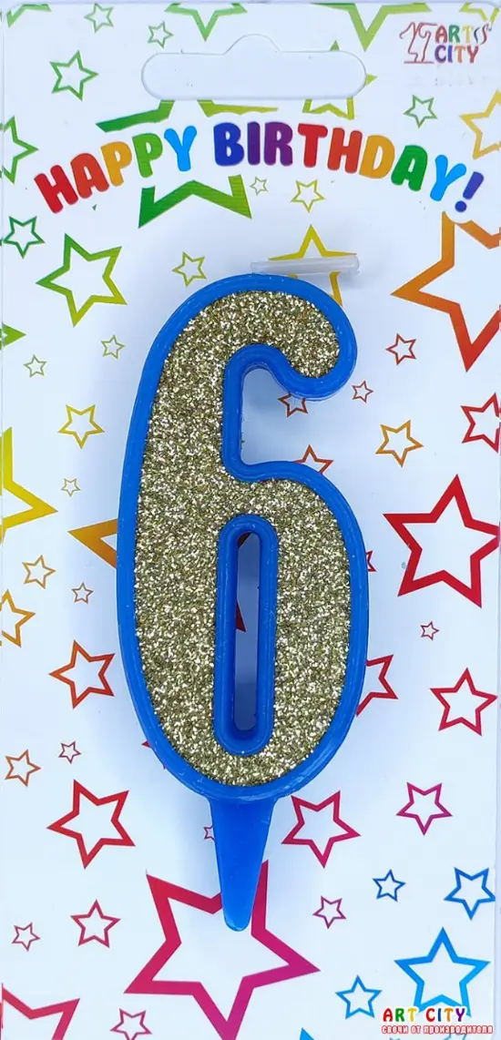 Свічка синє золото 6