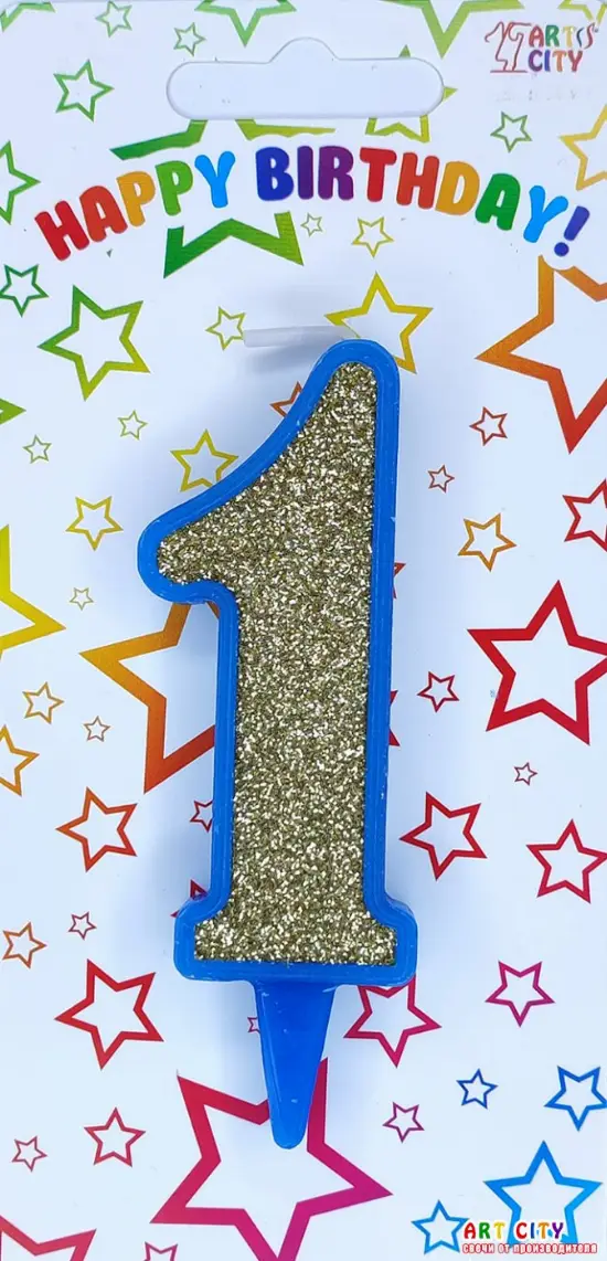 Свічка синє золото 1