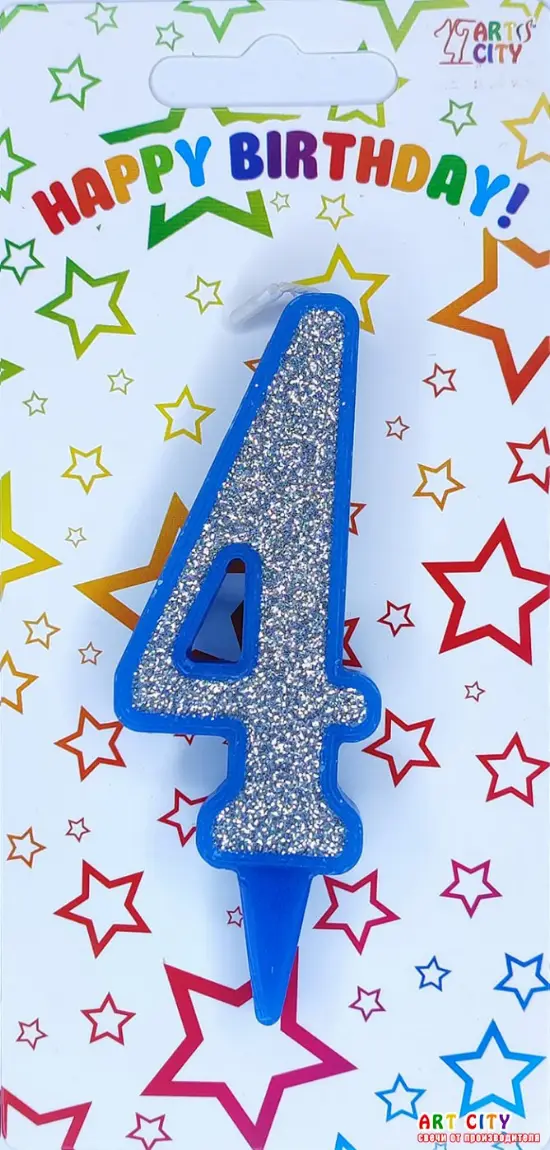 Свічка синє срібло 4