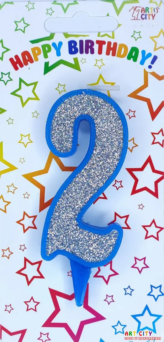 Свічка синє срібло 2