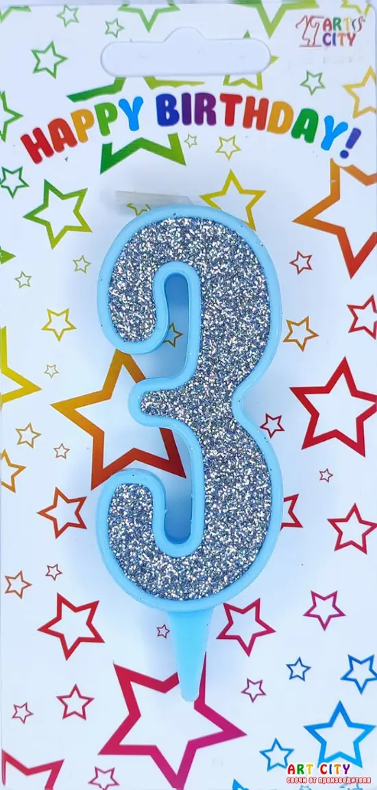 Свічка блакитне срібло 3