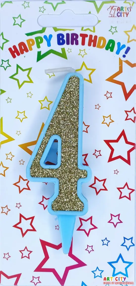 Свічка блакитне золото 4