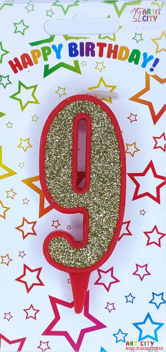 Свічка червоне золото 9