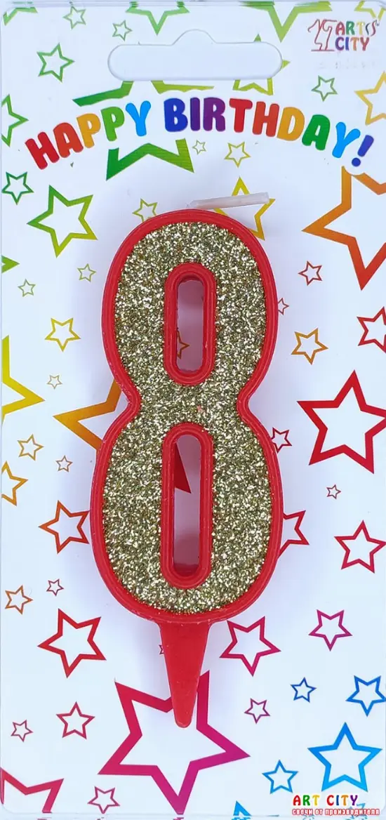 Свічка червоне золото 8