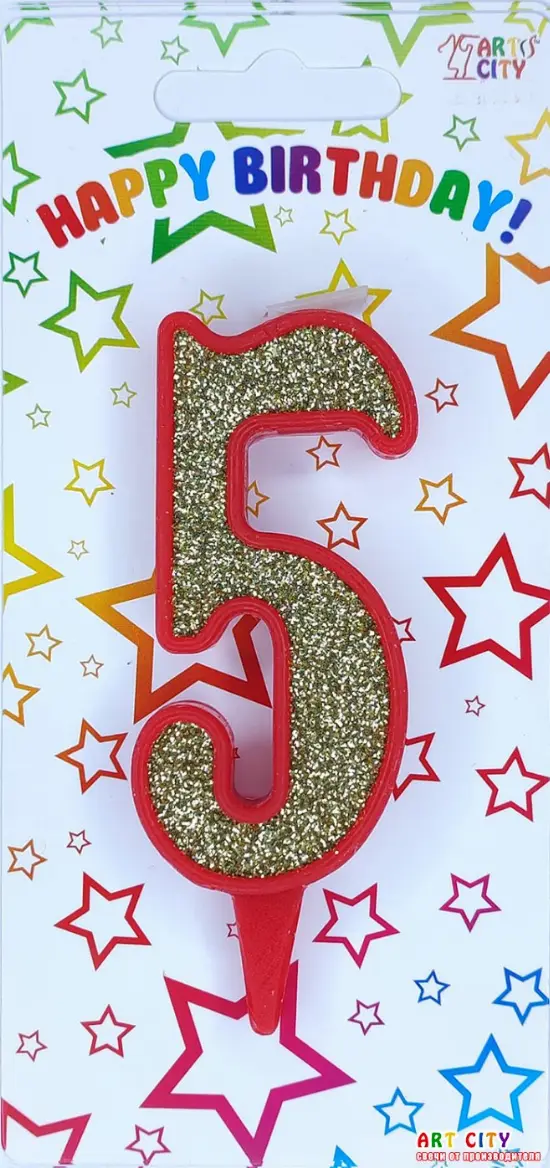 Свічка червоне золото 5