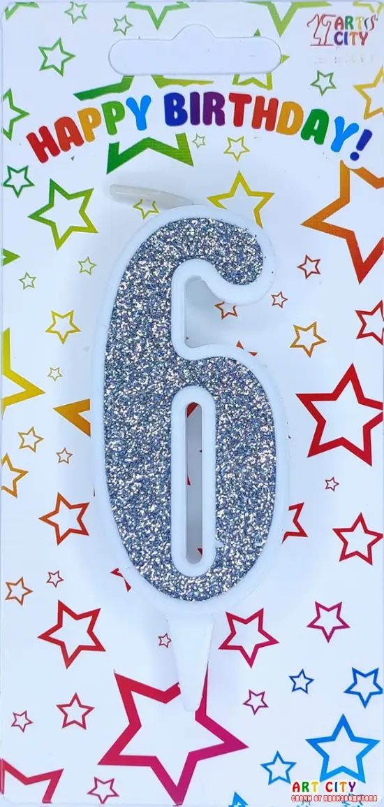 Свічка Біле Срібло 6