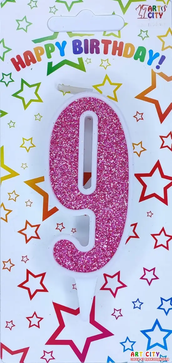 Свічка Біла Рожевий Блиск 9
