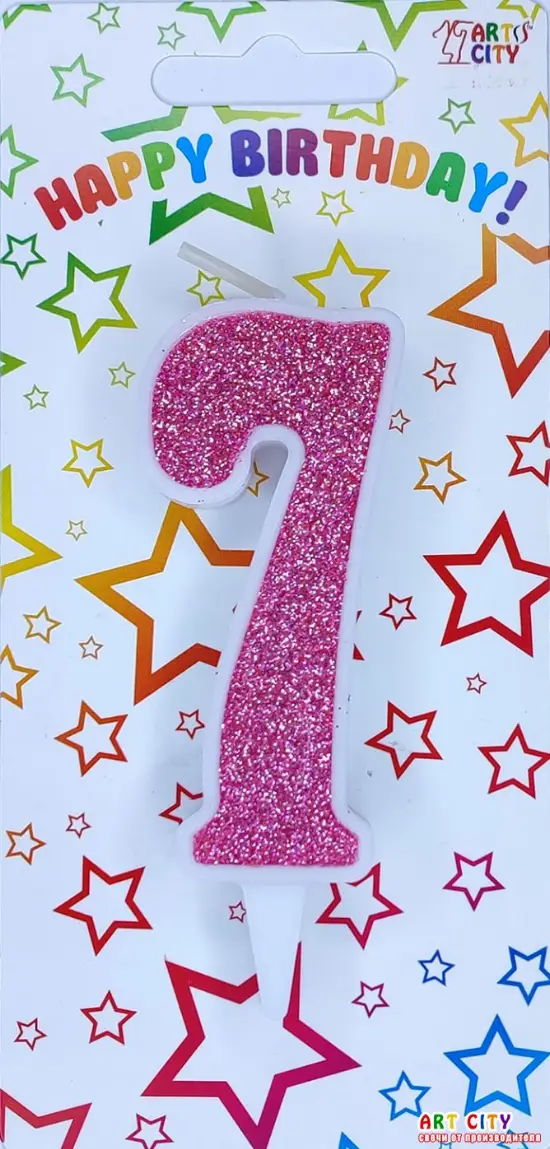 Свічка Біла Рожевий Блиск 7