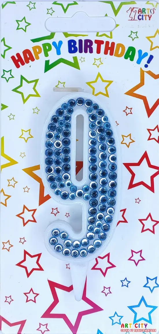 Свічка Блакитні стрази 9
