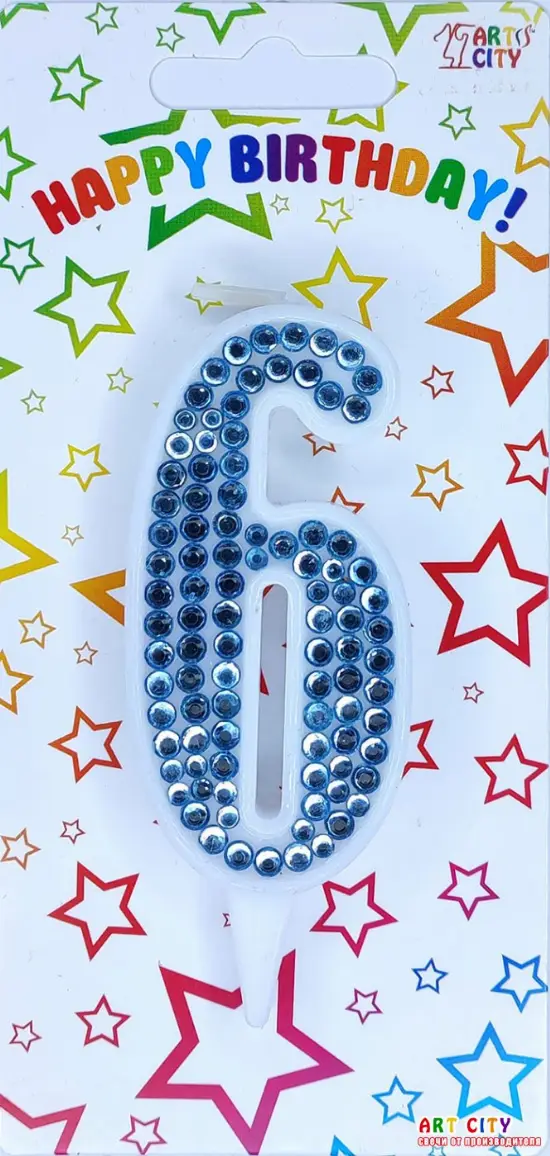 Свічка Блакитні стрази 6