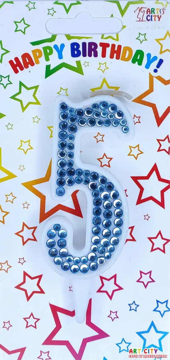 Свічка Блакитні стрази 5