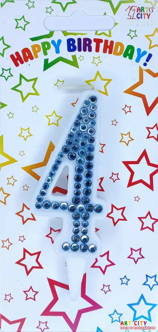 Свічка Блакитні стрази 4