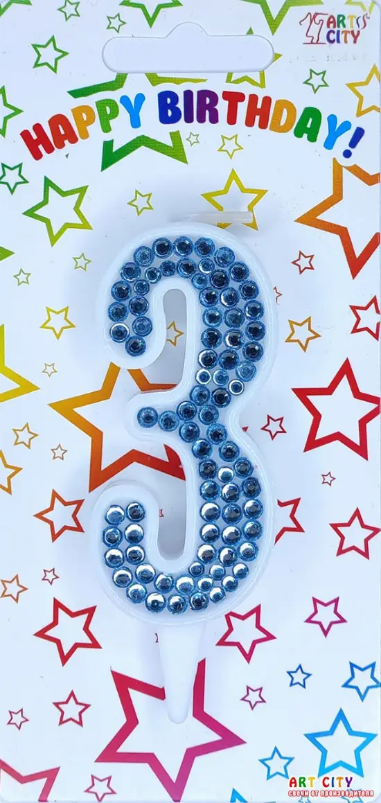 Свічка Блакитні стрази 3