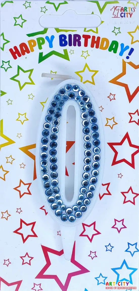 Свічка Блакитні стрази 0