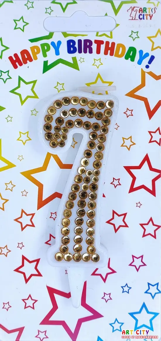 Свічка Золоті стрази 7