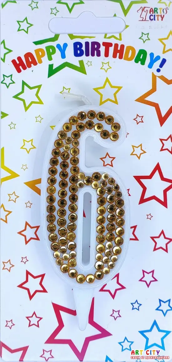 Свічка Золоті стрази 6