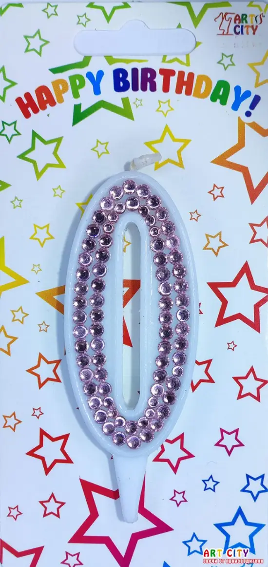 Свічка Рожеві стрази 0