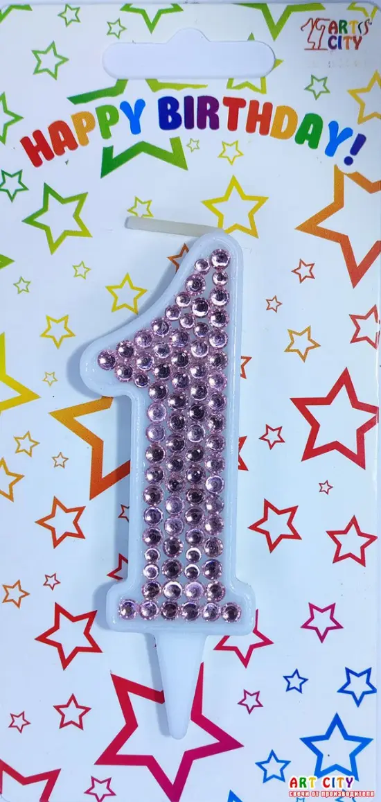 Свічка Рожеві стрази 1