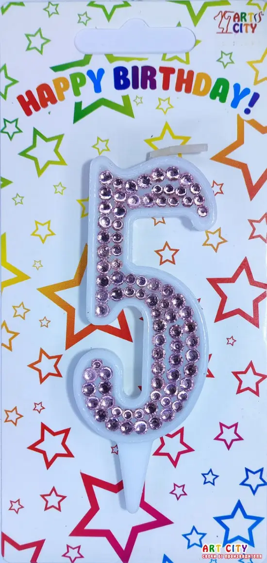 Свічка Рожеві стрази 5