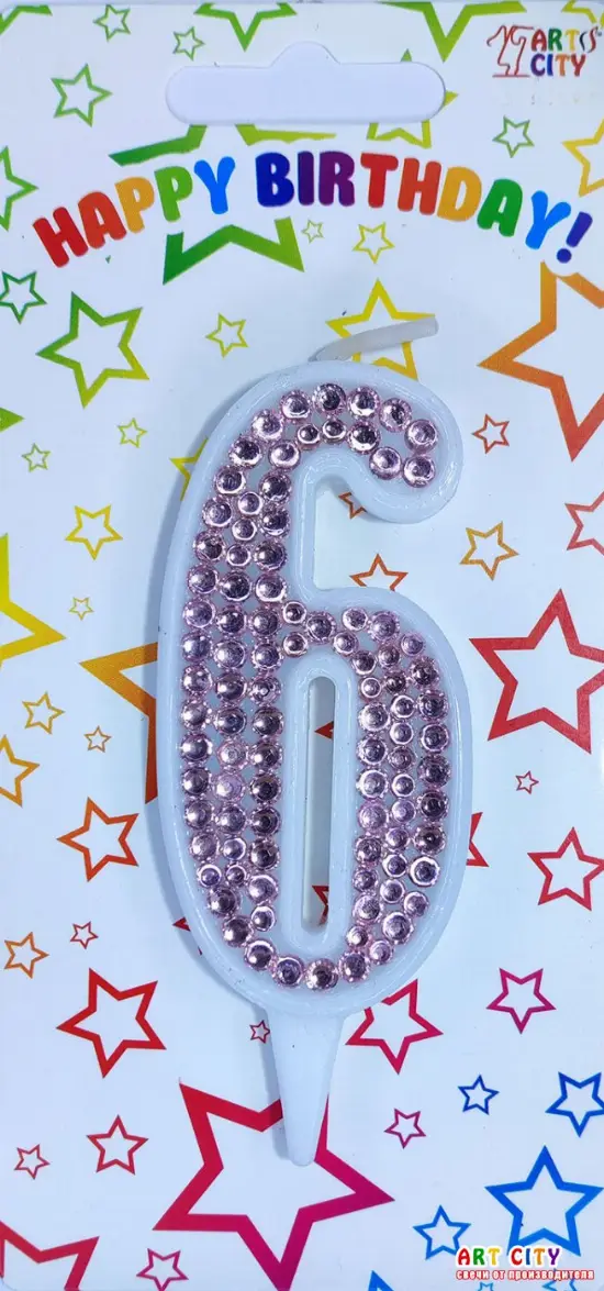 Свічка Рожеві стрази 6