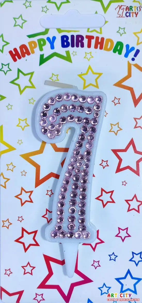 Свічка Рожеві стрази 7