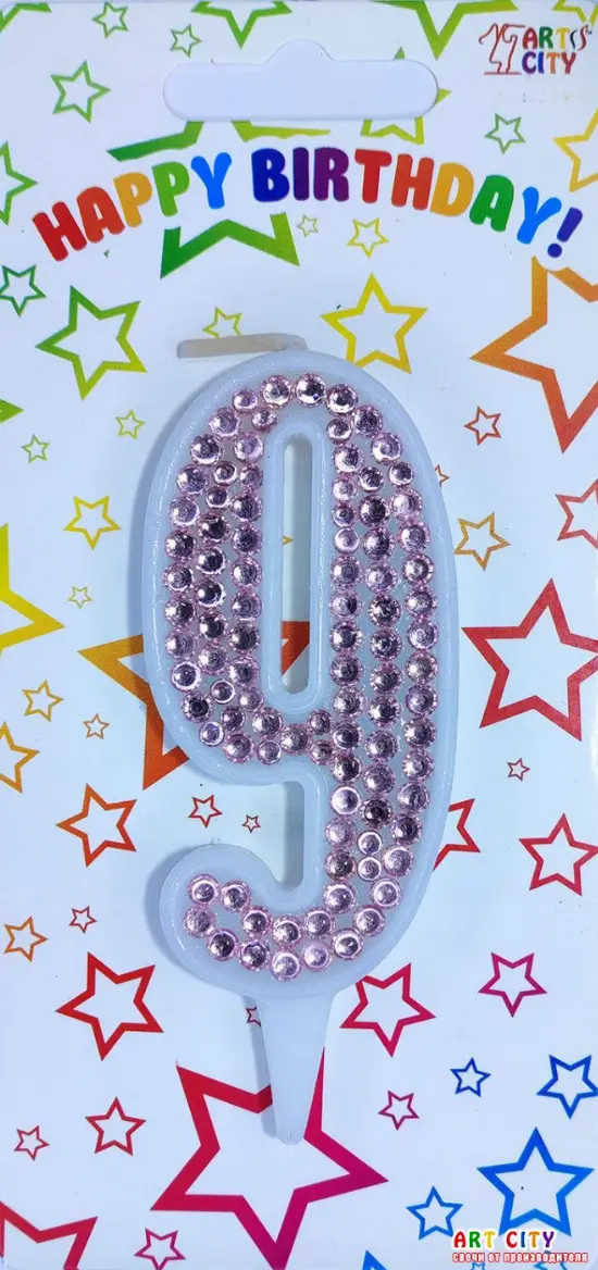 Свічка Рожеві стрази 9