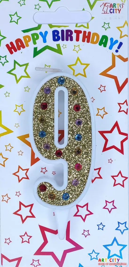 Свічка Золото + Стрази 9