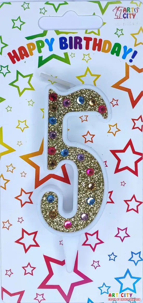 Свічка Золото + Стрази 5