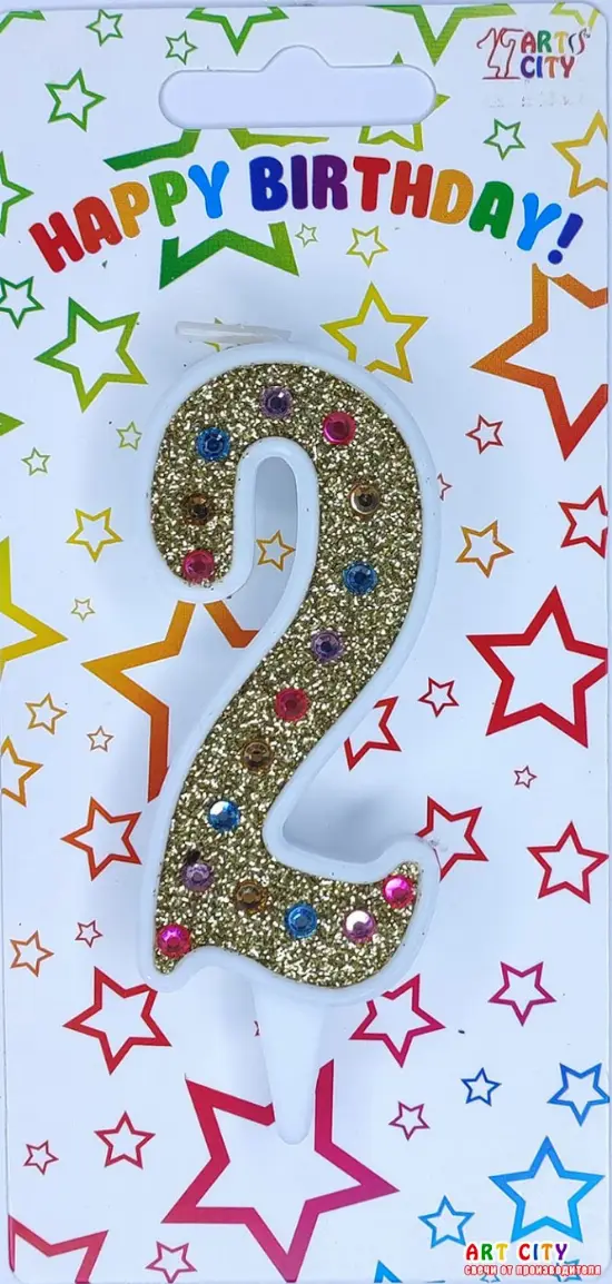 Свічка Золото + Стрази 2