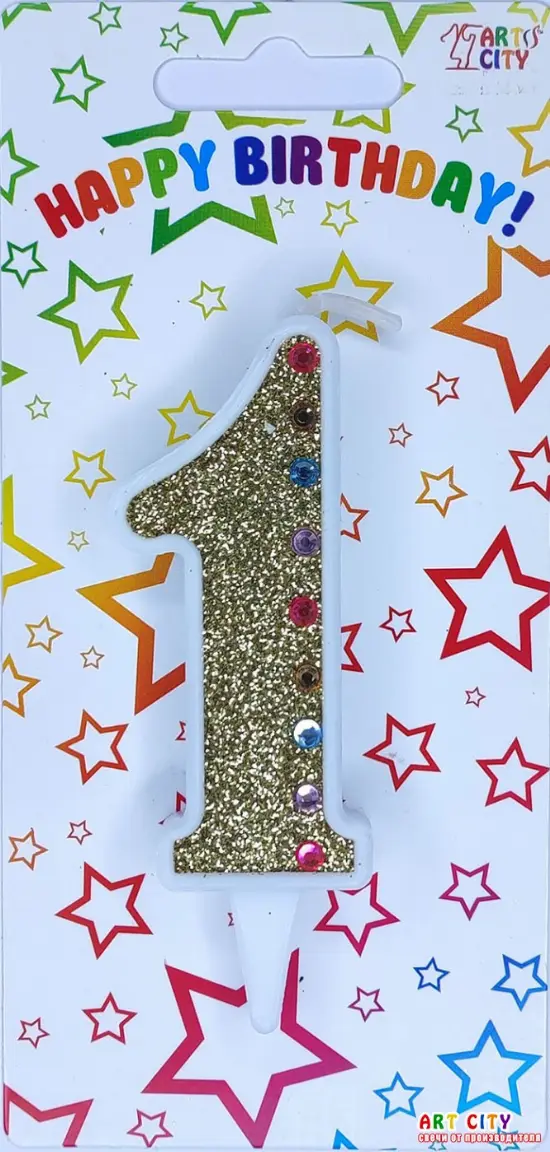 Свічка Золото + Стрази 1