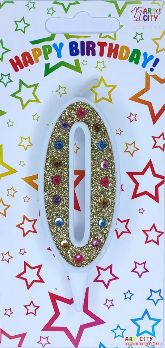 Свічка Золото + Стрази 0