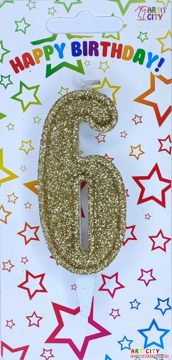 Свічка в золотому глітері 6